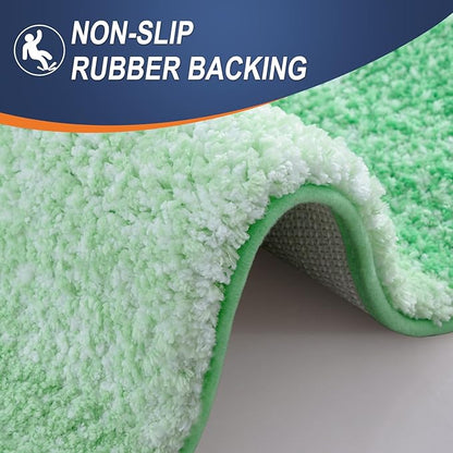 OLANLY Small Bathroom Rugs Mat 24x16, Extra Soft Absorbent Microfiber Bath Rugs, Rubber Backing, Quick Dry, Machine Washable Bath Mats for Bathroom Floor, Tub and Shower, Home Decor Accessories, Green