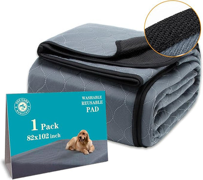 Bunlitent Washable Pee Pads for Dogs 82" x 102", 1 Pack, Reusable Puppy Pads, Dog Training Pads with Quick Dry, Large Anti-Slip Whelping Pad for Pet, Playpen, Incontinence, Housebreaking