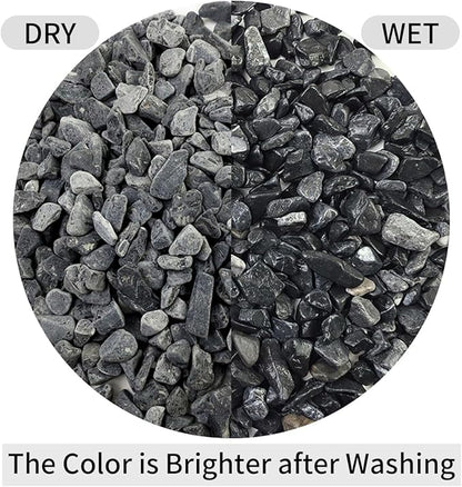 FANTIAN 2lbs Black Gravel, 3/8 Inch Black Stones. Decorative Black Rocks for Succulent Plants, Vase, Cactus, Bamboo Plants and Outdoor Garden Landscaping