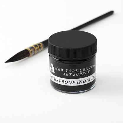 New York Central® India Ink 32oz Bottle - Make an Impact with Matte Black India Ink, Perfect for Artists, Calligraphy, Illustrations, & More