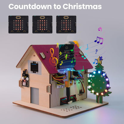 HOLASMART Microbit Smart Home Kit for Microbit V1 and V2,Electronics DIY Home Automation Coding Kit,STEM Educational Set for Student (Without Micro:bit and AAA Battery),Red