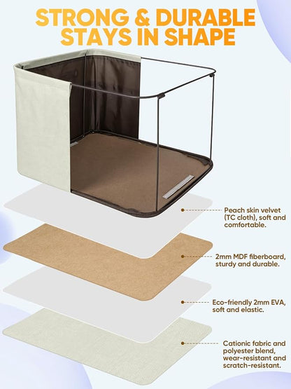 BALEINE 1 Pack Fabric Closet Storage Bins for Shelves, Linen Closet Organizers and Storage, Decorative Baskets for Organizing, Shelf, Clothes, Home, Office (White, 12"x8"x8")