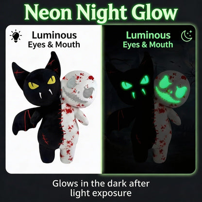 Tabiaprd Reversible Halloween Plush Toy – Flip Vampire & Ghost Glow-in-the-Dark Horror Stuffed Animal 9.8" Collectible Scary Plushies Pillow Ultra-Soft Cuddle Buddy for Halloween Decor, Gifts & Movie