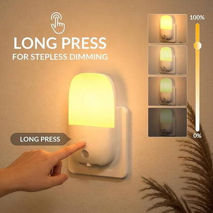 Klarlight 670nm Red Night Light for Sleep Therapy, Warm White Nightlight, Dusk to Dawn Sensor, LED Dimmable Night Lights Plug into Wall for Baby Kids Adults Bedroom, Hallway, Bathroom, 0.5W(2 Pack)
