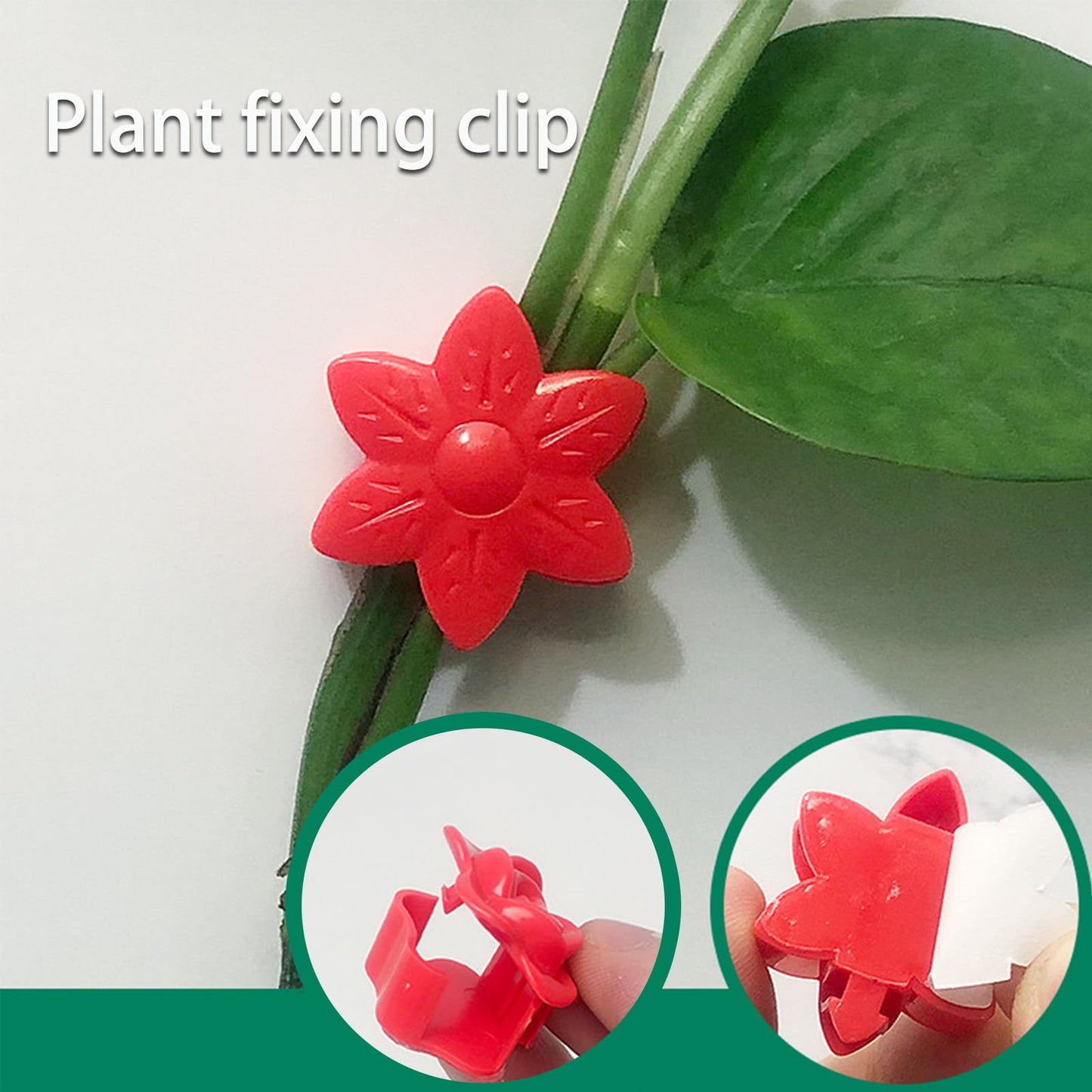 RENUIS 100 Pcs Plant Wall Clips with Acrylic Adhesive Sticker, Plant Climbing Wall Fixture Clips, Plant Support Clips, Self-Adhesive Hook Vine Plant Clips for Indoor Outdoor Decorations (Rose-Yellow)