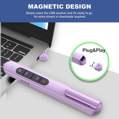 QUI Presenter Clicker Bundle | BK600 Slim-Shaped USB A Purple & BQ100 Remote-Shaped USB A Pink