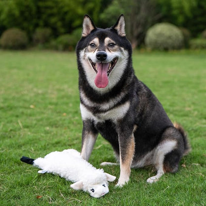 Best Pet Supplies Squeaky Dog Toys with Soft Durable Fabric for Small, Medium and Large Pets Interactive Toy for Indoor Play, Supports Active Biting and Play - Sheep, Cow, Small