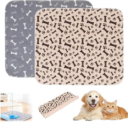 Puppy Pads with Pheromones,Washable Puppy Pee Pads for Dogs,Reusable Puppy Pads Washable for Dogs & Cats, Washable,Durable Leak-Proof & Anti-Slip Pet Training Pads for Home & Trave(Gray+Brown-2,S)