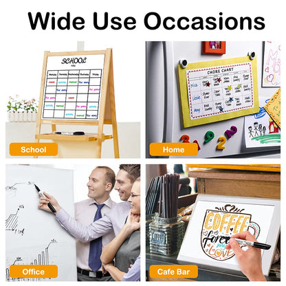 Shuttle Art Wet Erase Markers, 15 Pack Black 1mm Fine Tip Smudge-Free Markers, Use on Laminated Calendars,Overhead Projectors,Schedules,Whiteboards,Transparencies,Glass,Wipe with Water