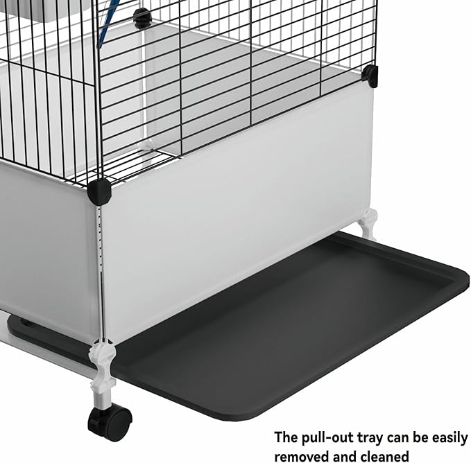 STILLCOVE Big Flight Bird Cage, Black Parakeet Cages with Rolling Stand & Wheels, Wide Birdcage for Parrots Cockatiels Conure Budgie Canary Finch Lovebird