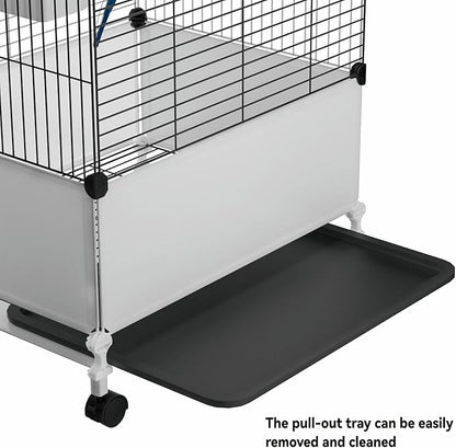 STILLCOVE Big Flight Bird Cage, Black Parakeet Cages with Rolling Stand & Wheels, Wide Birdcage for Parrots Cockatiels Conure Budgie Canary Finch Lovebird