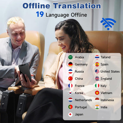 Offline Language AI Translator Device, 142 Languages Two Way Real-Time Voice Translation, ChatGPT Instant Translator, Recording&Photo AI Translation for Business Learning Travel (Black)