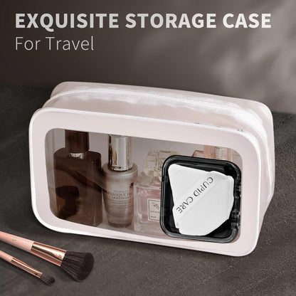 6 Pcs Triangle Powder Puff with 2 Travel Cases, Setting Powder Puffs for Face, Velour Makeup Puff for Loose Powder Body Powder, Blender Sponge Foundation Blending Sponges Beauty Tools