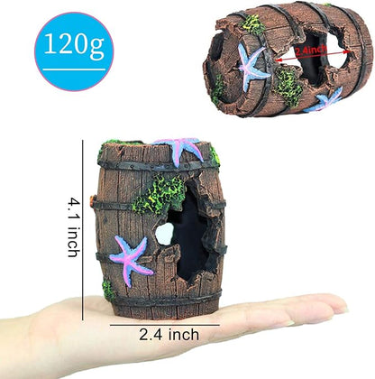 WishLotus Aquarium Fish Tank Decorations, Aquarium Hideout House Theme Plastic Plants Fish Cave Aquarium Castle Mermaid Ornaments, Shipwreck Hideouts Fish Tank Accessories Décor
