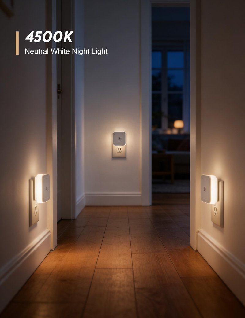 Sujeet Night Light, 4 Pack 1-50LM Stepless Dimming LED Night Light with 3CCT (3000K/4500K/6500K), Night Lights Plug into Wall for Adults, Bedroom, Bathroom, Hallway, Kitchen, Kids, No Light Sensor