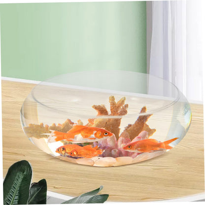 Mikikit Fish Bowl Glass Aquarium Tank Clear Desktop Fish Tank for Small Hydroponic Plant Pot Glass Design for Decor