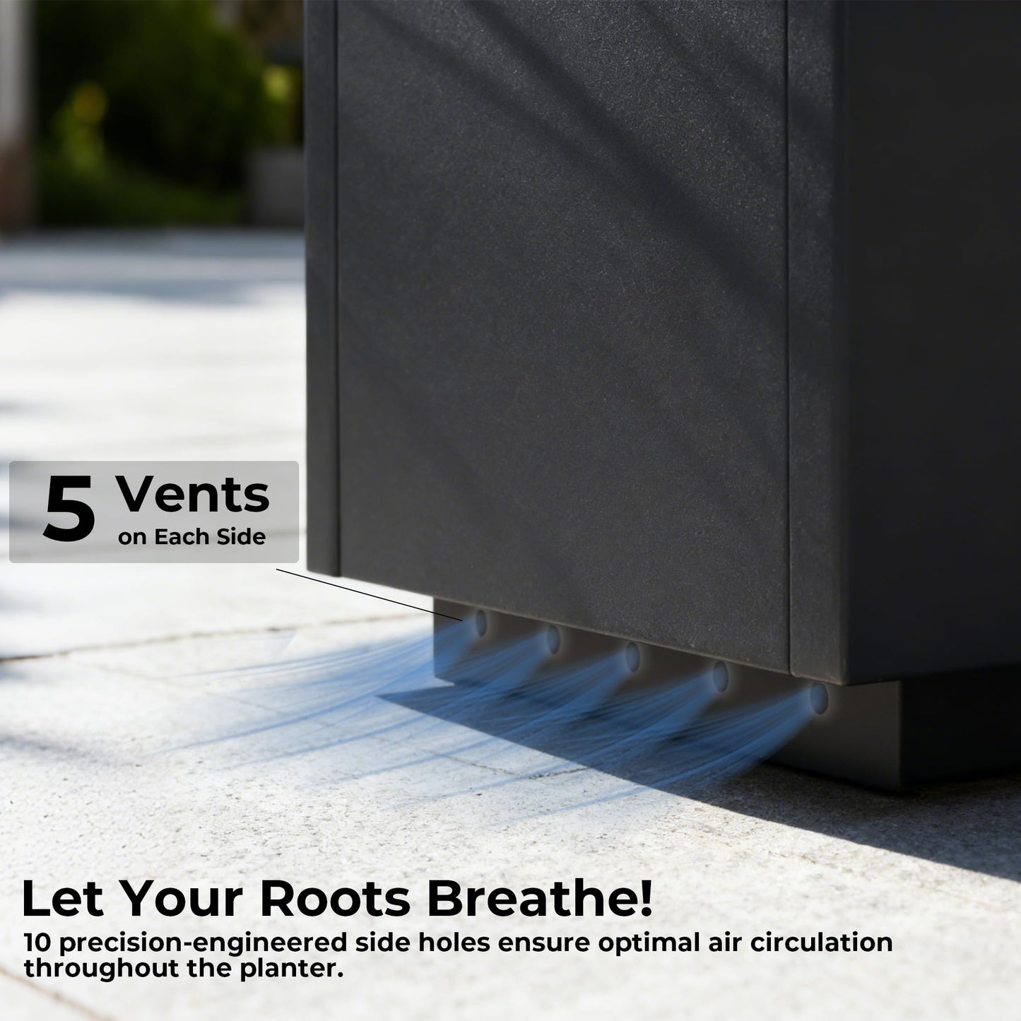 Worth Metal Rectangular Planter Box, 36"x12"x16" Matte Black Planter with Insert Shelf & Drainage Holes, Low Profile Plant Box for Patio, Garden, Deck, Easy to Install