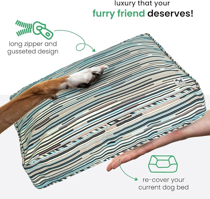 Molly Mutt I Don't Like Mondays Dog Bed Duvet Cover, 100% Cotton Canvas Cover for Dog, Puppy, or Cat Bed, Durable, Washable, and Free of Harmful Chemicals, Medium/Large, 27"x36"x5"