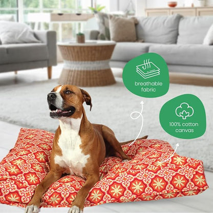 Molly Mutt Small Dog Bed Cover - Papillon Print - Measures 22”x27”x5’’ - 100% Cotton - Durable - Breathable - Sustainable - Machine Washable Dog Bed Cover