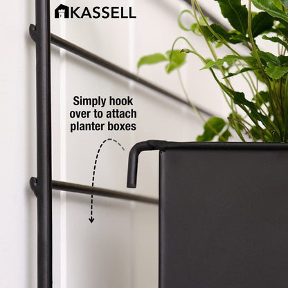 KASSELL Vertical Garden Wall Planter. Wall Mounted for Indoor Outdoor. All Metal Black Vertical Planter with No Assembly Required. Planter for Indoor Plants Flowers, Herbs, Succulents and Plants