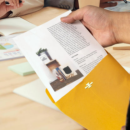 6x9 Clasp Envelopes - 100 Pack, Goefun Yellow Manilla Envelopes 6x9, 100GSM Heavy Kraft Paper, for Business, Legal, Office