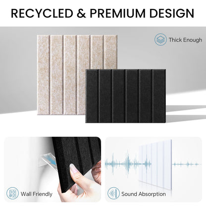 Large Cork Bulletin Board for Wall 36"x24", 6 Pack Felt Slat Wall Panel Tiles with 50 Pushpins, 30 Safe Removable Adhesive Tabs, Decorative Pin Board Tack Board for Office Home School (Beige, 36"x24")