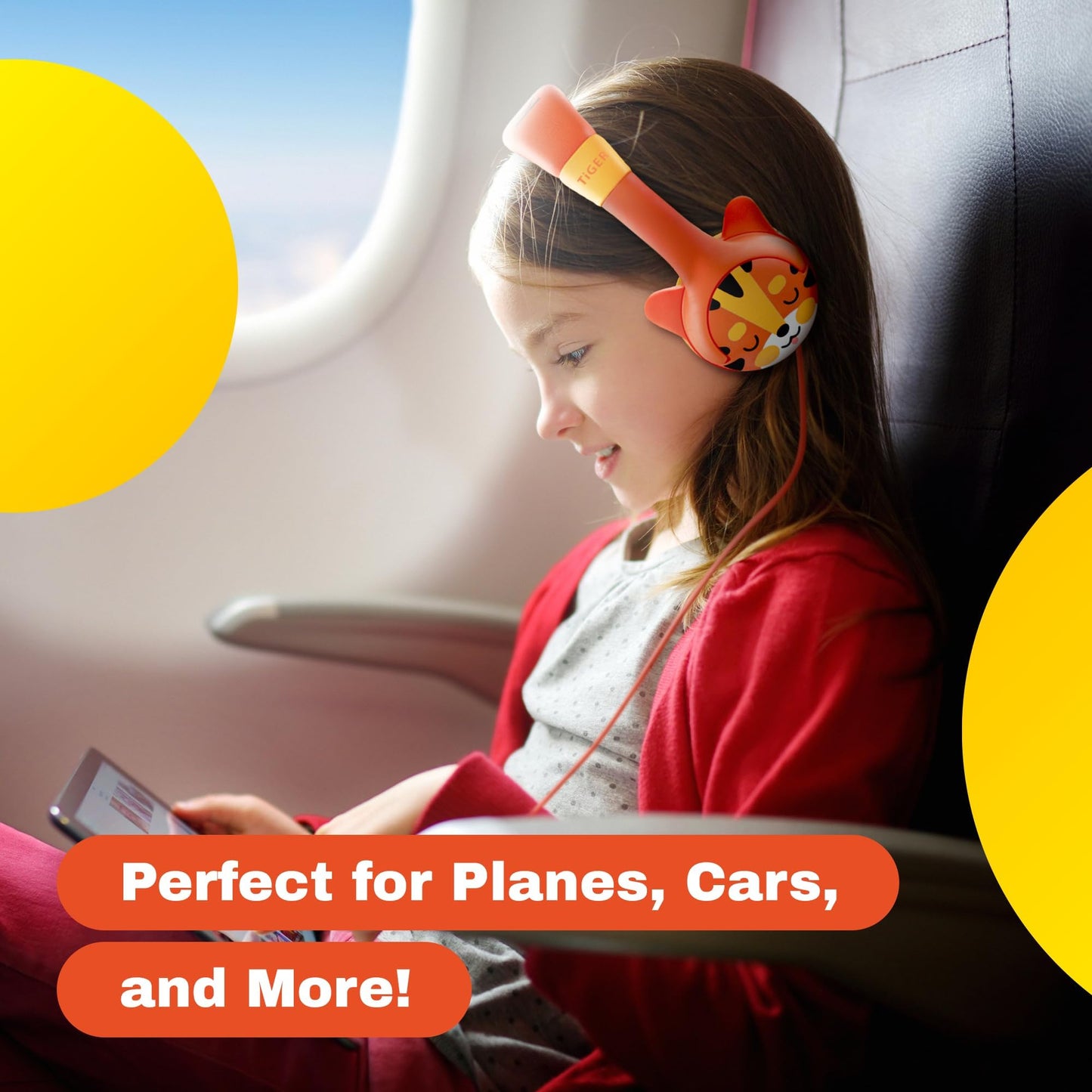 Kidrox Wired Toddler Headphones for 1-7 Years Old — 85dB Volume Limited Baby Headphones for Plane and Car Travel — Children Headset for Airplane, iPad and Tablet, Kids Headphone with Cord for Children