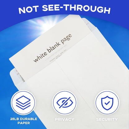 100 White Envelopes 9x12 Self Seal, Goefun Catalog Large Mailing Envelopes 9x12 Letter Size - 80GSM Paper