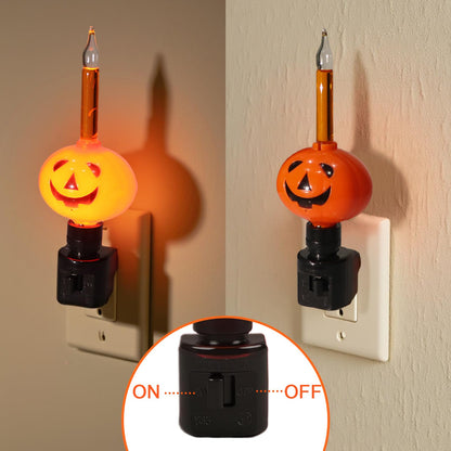 Lasumora Halloween Night Light, Bubble Night Light Plug in LED Pumpkin Jack O' Lantern, Halloween Decor Indoor for Party Gift with Swivel Plug, Bubbling Glitter Bulb, Orange Liquid