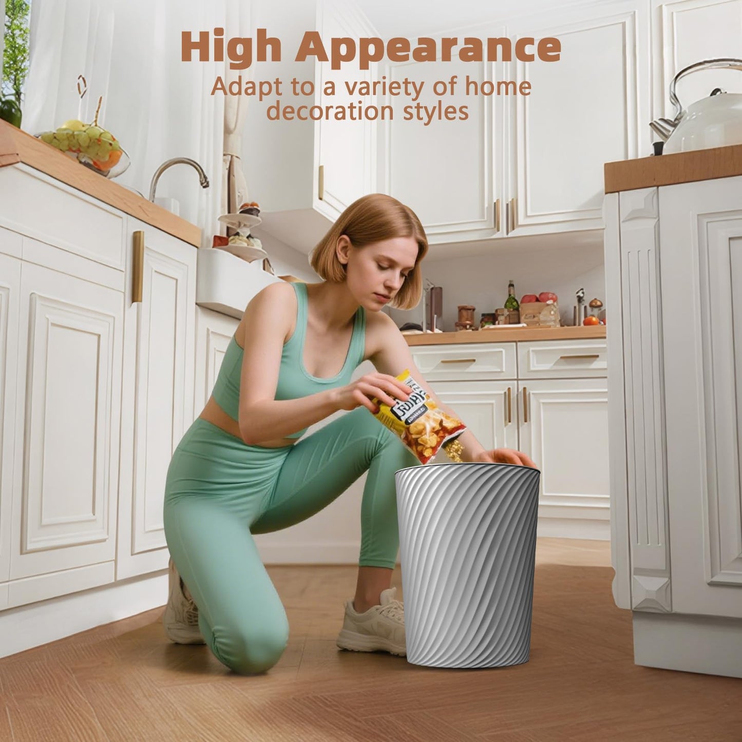 LLNTOU Small Trash Can 3 Pack 1.8 Gallons, Bathroom Trash Can & Garbage Can with 6 Trash Bags, Bedroom Trash Bin & Waste Basket for Office, Bedroom, Living Room, Kitchen, Compact Space
