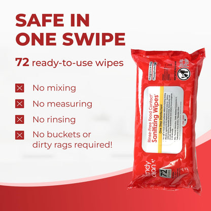HandyClean Rinse-Free Food Contact Sanitizing Wipes Pouch, Multi Surface Cleaning Supplies for Kitchen and Professional Setting - 1 pack, 71 count