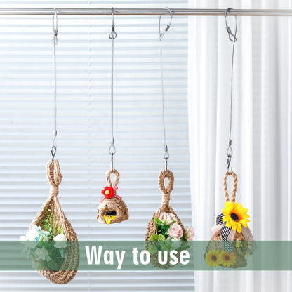 Kingdder 4 Pcs 18" Hanging Cables Chain with S Hook Bird Feeder Tree Hanger PVC Coated Flexible Branch Hook Limb Protector for Outside Bird Feeders, Planters and Decorations