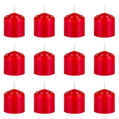 Mega Candles 12 pcs Unscented Red Votive Candles, Hand Poured Wax Candle 10 Hours 1.38 Inch x 1.5 Inch, Home Décor, Wedding Receptions, Centerpieces, Occasions, Events, Meditations, Holders