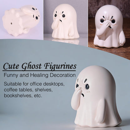 orenm Holding Nose Ghost Figurines - Cute Halloween Decor Indoor Resin Ghost Figurines,Funny Bathroom or Shelf Knick Knacks Statue,Home Bedroom Office Desk Decor Art,Gifts for Ghost Lovers