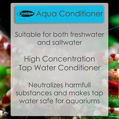 Crystalpro Aqua Conditioner - Treats 1250 Gallons - Aquarium Water Conditioner - Neutralizes Chlorine and Ammonia 4.2 Oz