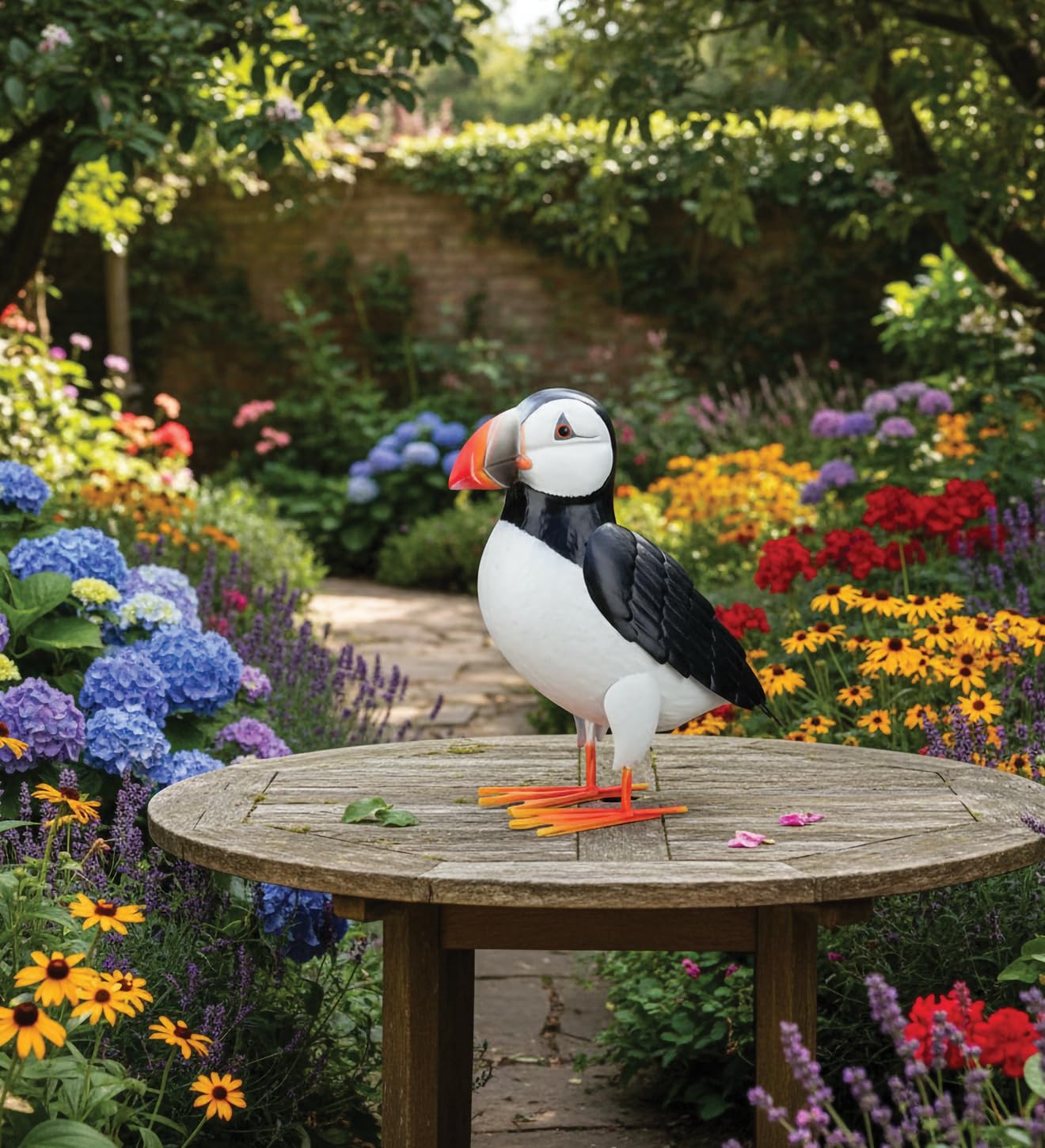 Regal Art & Gift Metal Garden Décor - Decorative Handcrafted Yard Art, Statue & Garden Sculpture for Lawn, Patio & Outdoor/Indoor Display - Puffin