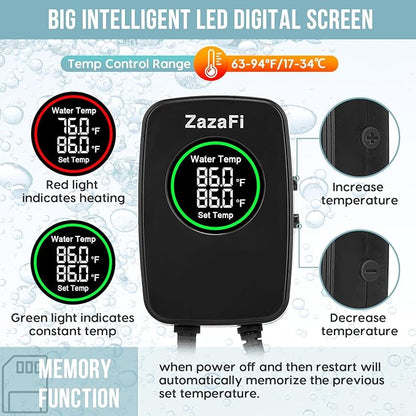 Aquarium Heater 100W, Fish Tank Heater with High-Temperature Protection and Turtle Tank Heater with Automatic Power-Off When Leaving Seawater or Freshwater.