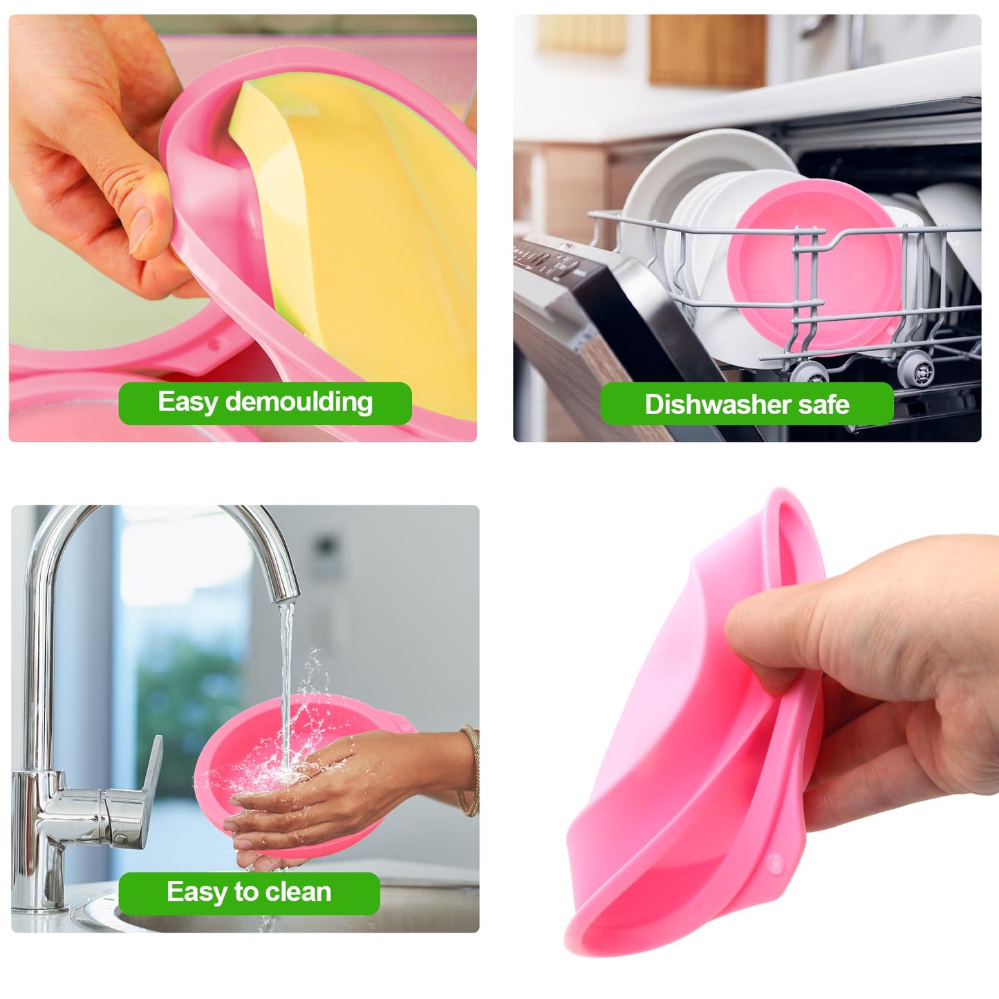 4 Pcs Air Fryer Egg Molds, Silicone Non-Stick Muffin & Toast Maker, Reusable Baking Cups Lids for Quick Cooking, Easy to Clean Air Fryer Accessories
