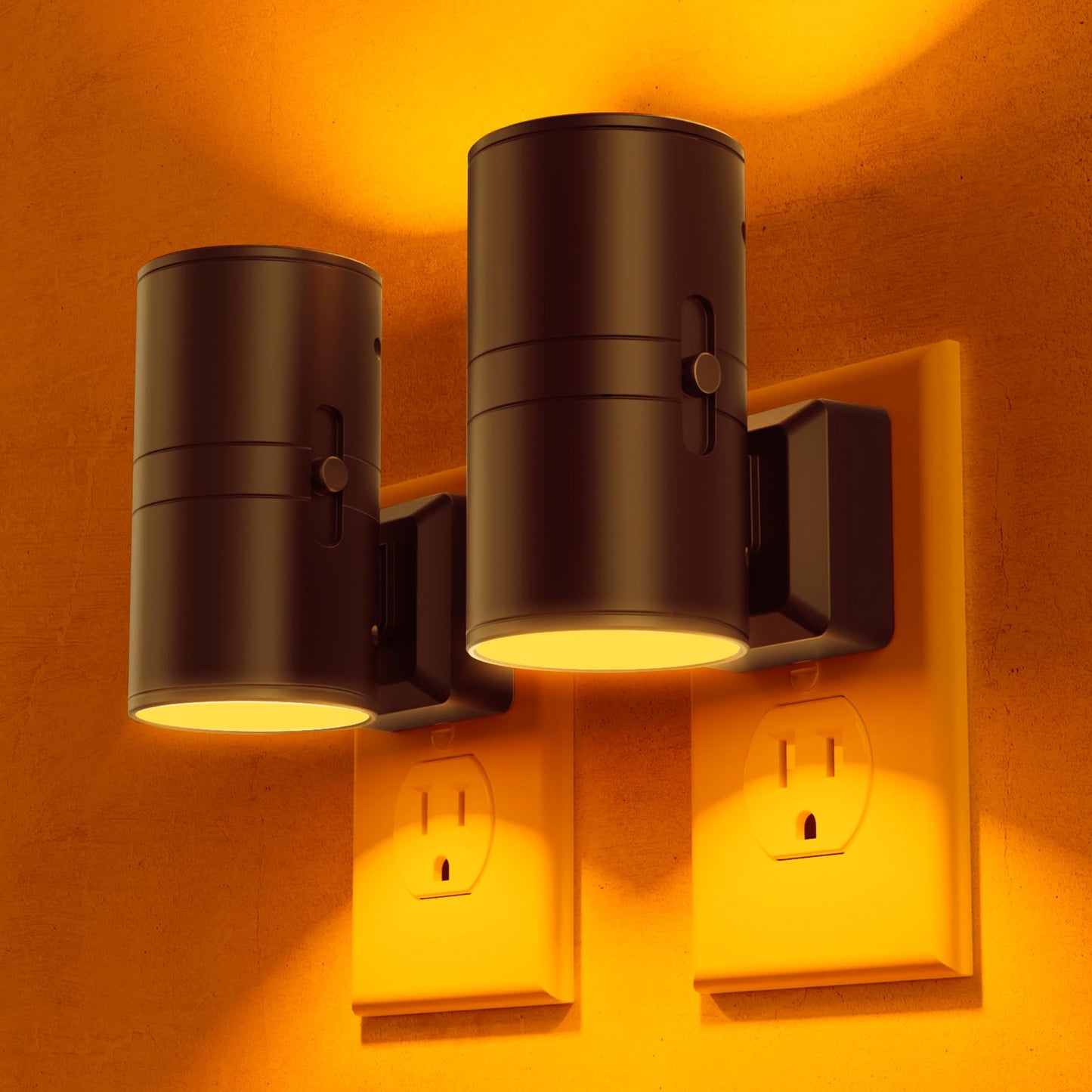 Briignite Night Lights Plug into Wall, Modern LED Night Light Plug in, Dusk to Dawn Sensor, Soft White 3000K, 0-100LM Adjustable Brightness, Dimmable NightLight for Hallway, Bedroom, Stairway, 2 Pack