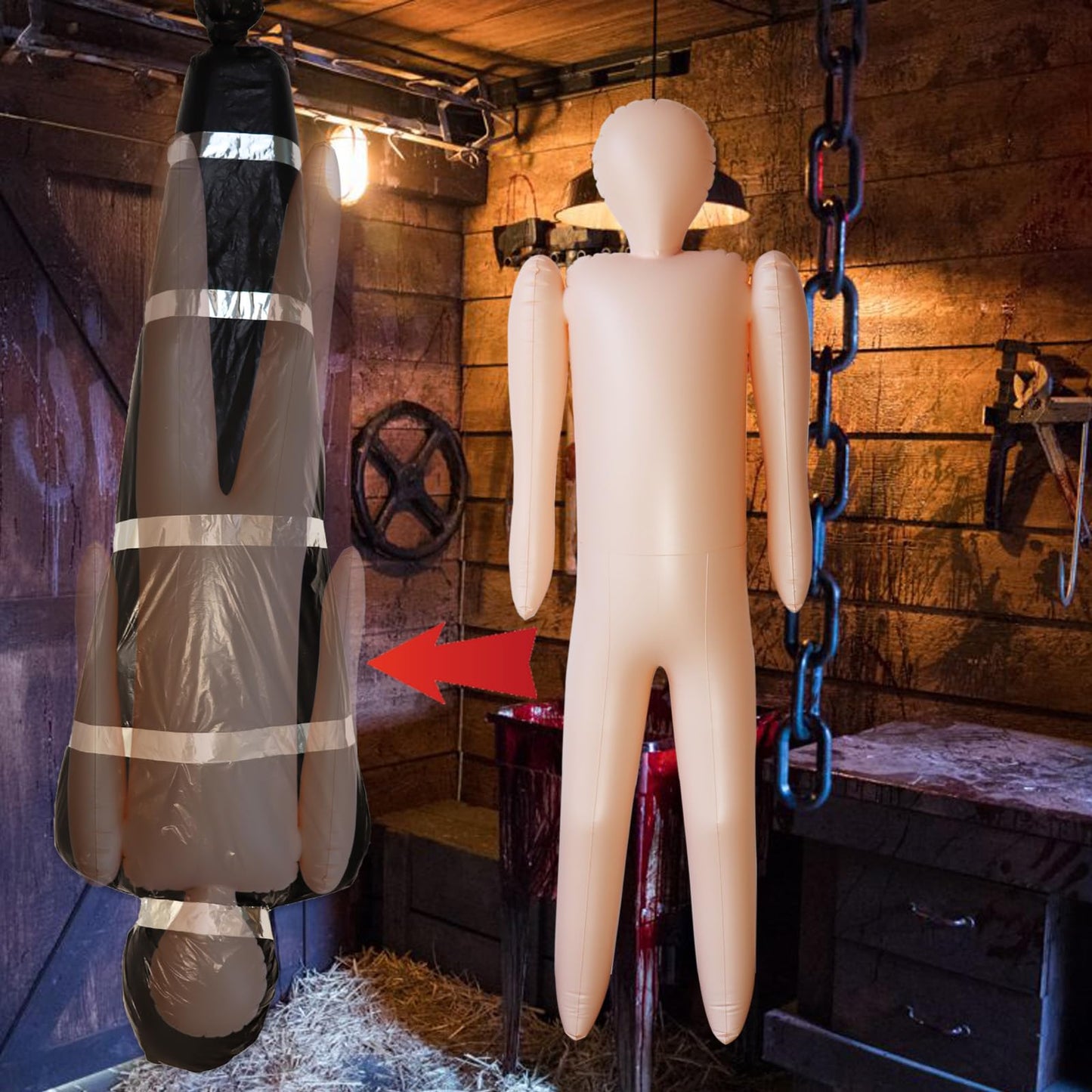 MAYAPHILOS 60 Inch Life Size Inflatable Body Mannequin for DIY Cosplay Halloween Decorations Props, Blow Up Dummy Doll for Yard Patio House Decor