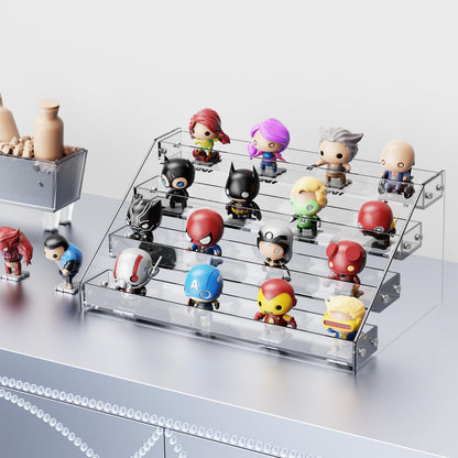 HUITAI Acrylic Display Shelf,Risers Display Stands,Perfume Organizer,Cupcake Stand,Tiered Display Stand,Sticker Display,Card Stands For Display,Card Display Stand,Figure Display，Spice Rack(5 Tier)