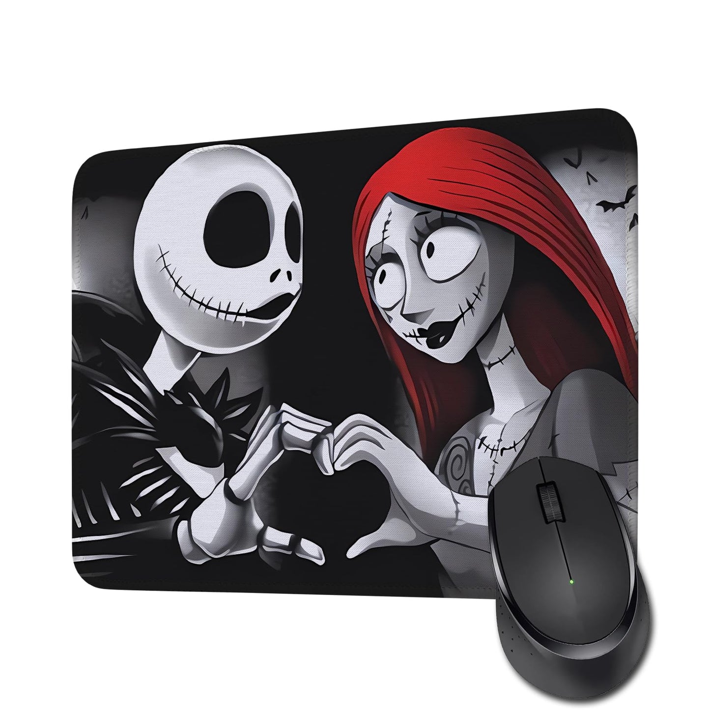 Jack and Sally Gift Carnival Halloween Mouse Pad for Women Girls Movie Mouse Pads for Friend (Jack and Sally Black MP)