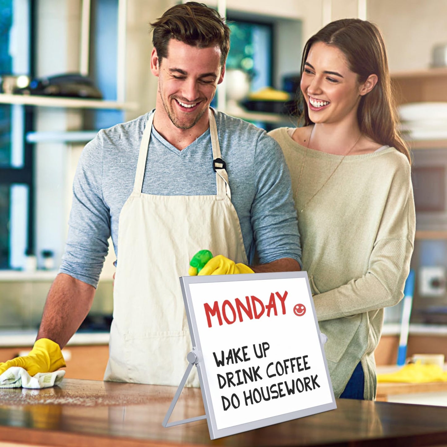 Laokiiy Small Dry Erase White Board, Magnetic Desktop Whiteboard with Stand, Dry Eease Board Mini Easel Double Sided on Table Top with Holder for Kids Drawing, Teacher Instruction