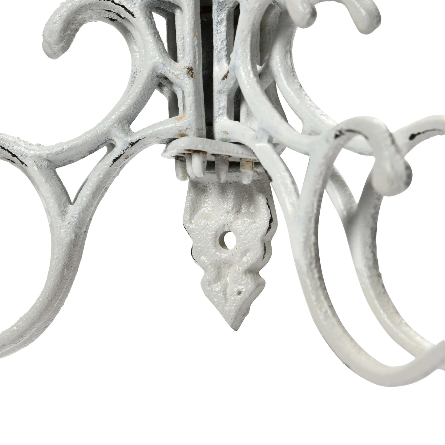 Creative Co-Op Antique Decorative Cast Iron Multi Hook Wall Hanger with 15 Hooks, Distressed White