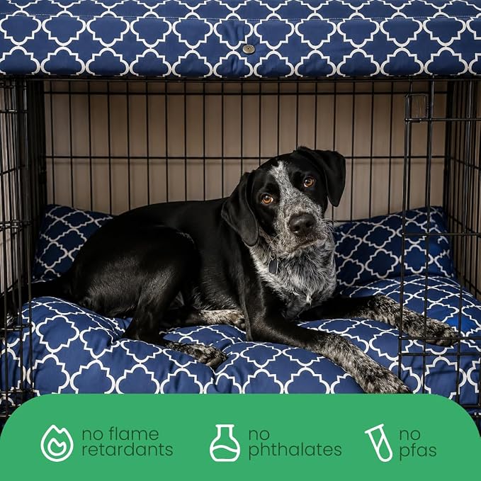Molly Mutt Romeo & Juliet Dog Crate Cover, 100% Cotton Canvas Cover with 2 Roll-Up Panels, Ideal for Dog or Cat Crate, Durable, Washable, and Free of Harmful Chemicals, 30" x 21" x 24"
