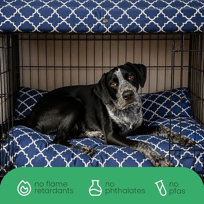 Molly Mutt Romeo & Juliet Dog Crate Cover, 100% Cotton Canvas Cover with 2 Roll-Up Panels, Ideal for Dog or Cat Crate, Durable, Washable, and Free of Harmful Chemicals, 30" x 21" x 24"