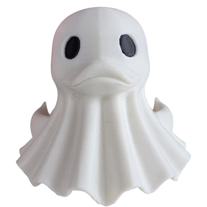 Ghost Duck Figurine for Adult Collectors and Halloween Fans - Spooky Gothic Desk Decor Collectible - 3D Printed in Canada