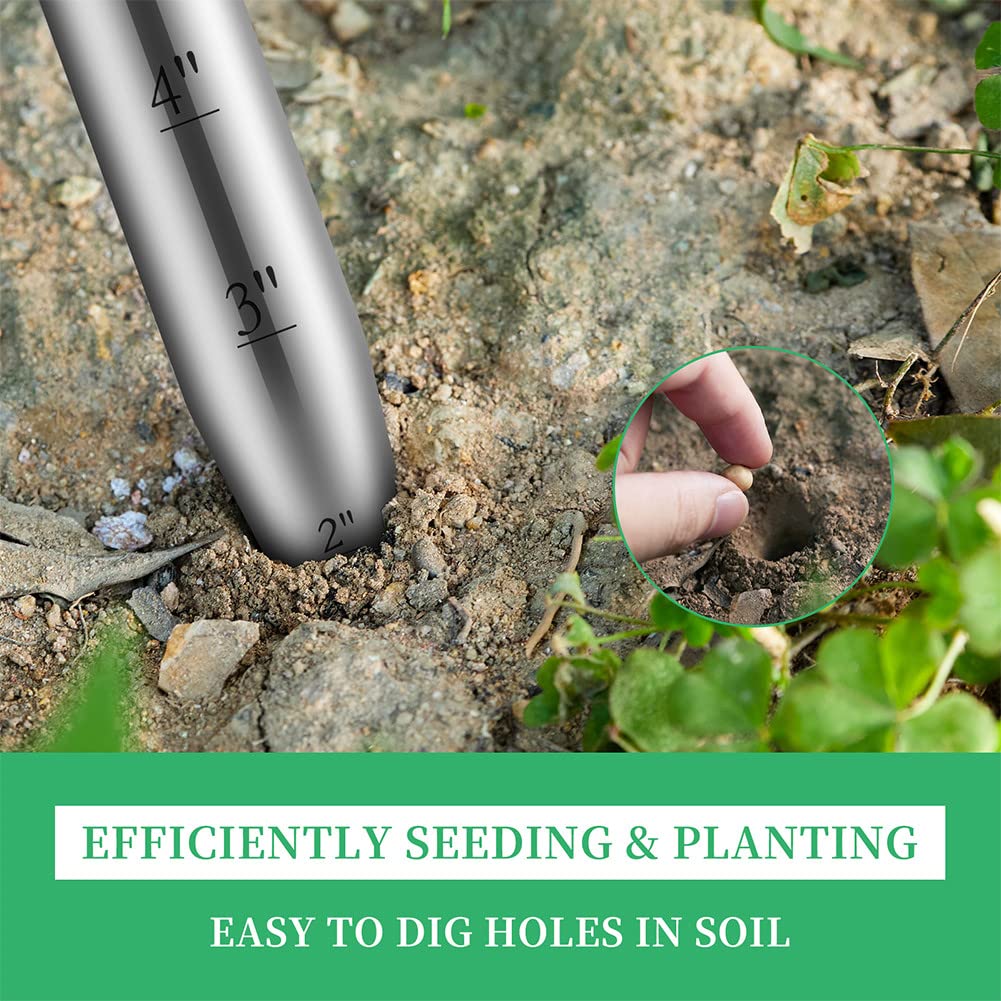 Sukiise Hand Dibber, Seed Dibber, Bulb Planter Tool, Seed Planter Tool, Hole Digger for Plant Labels, for Self Watering Stakes, Hand Held Bulb Planter for Tulip Daffodil Crocus Garden Tool