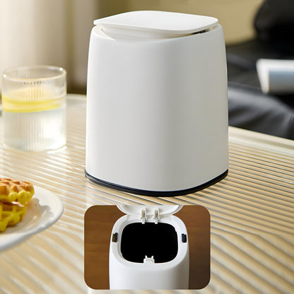 HomDSim Mini Trash Can with Lid, Pop Up Countertop Wastebasket, Tiny Plastic Trash Bin, Counter Garbage Lint Bin Removable Small Garbage Can for Countertop,Dressing Table,Bedsid,Desk