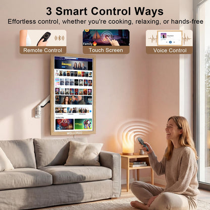 WELLORGO Smart Digital Calendar, 32” Electronic Planner with FHD Touch Screen & Remote Control, Electric Family Organizer with Chore Chart Google Play Customizable App, Wall Display Tablet with Camera